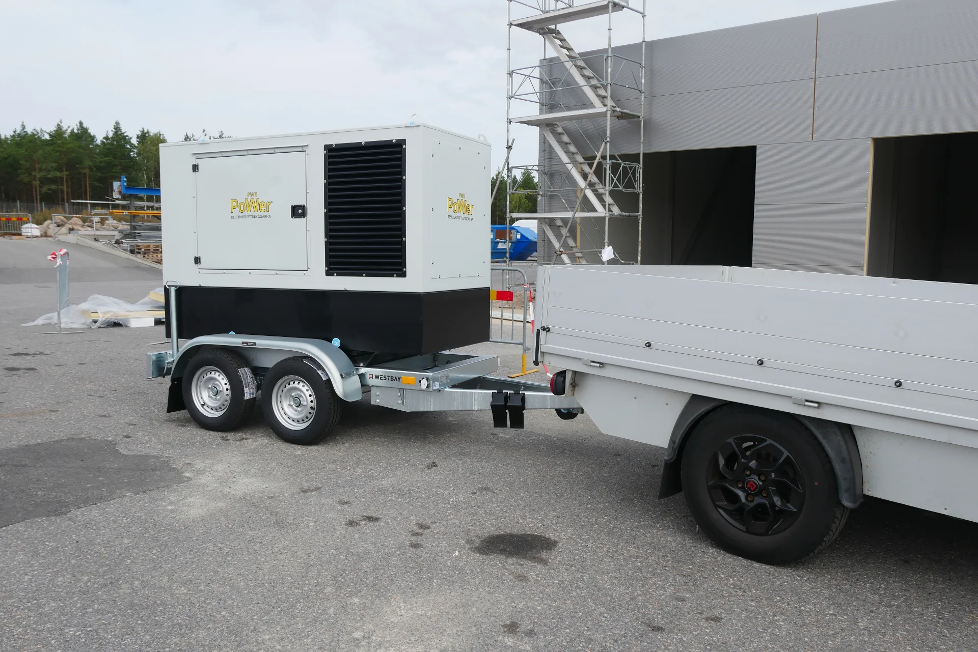 Mobile diesel generator for temporary and emergency power supply