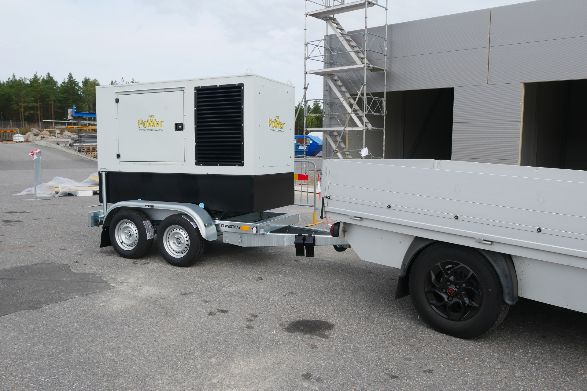 Mobile diesel generator for temporary and emergency power supply