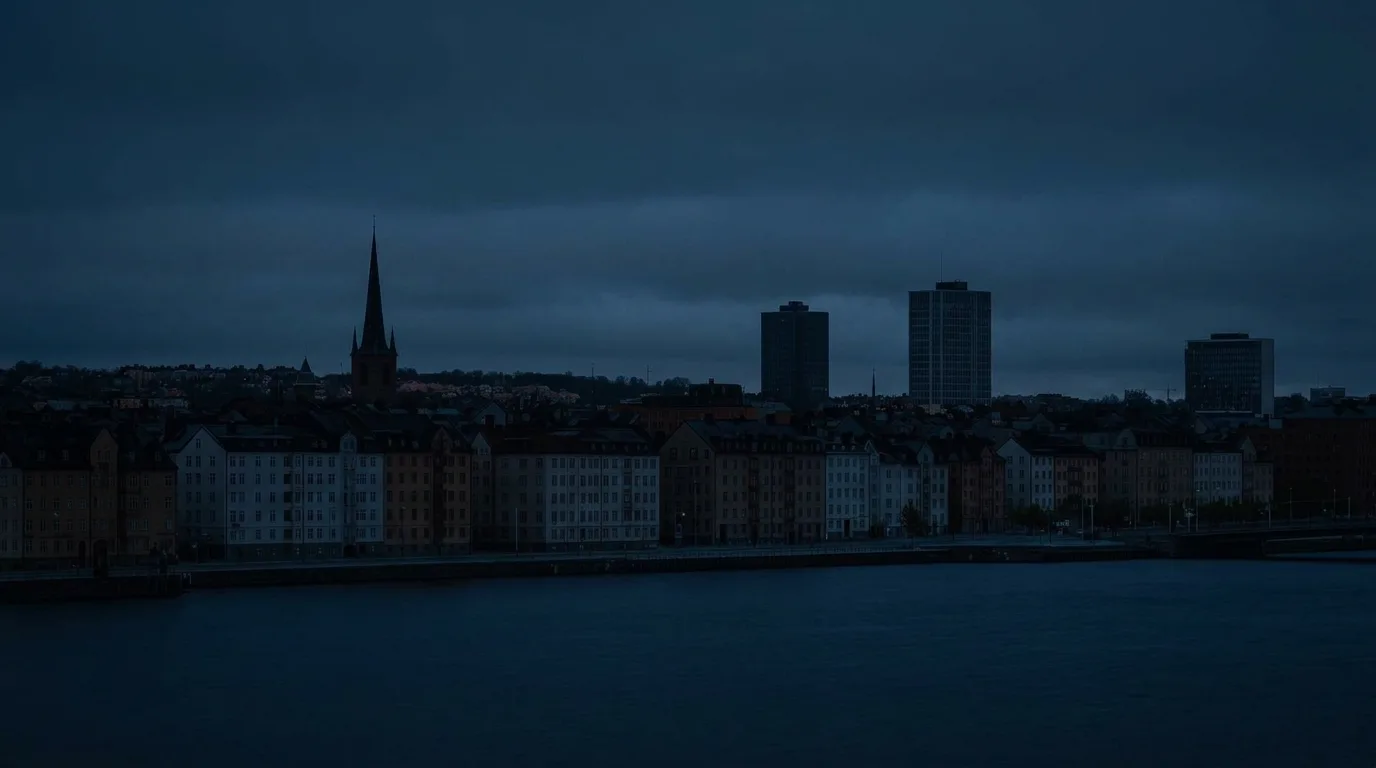 Mörklagd stad vid strömavbrott