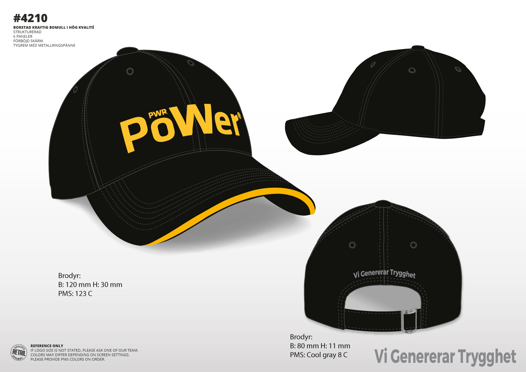PWR Power keps i svart och gult